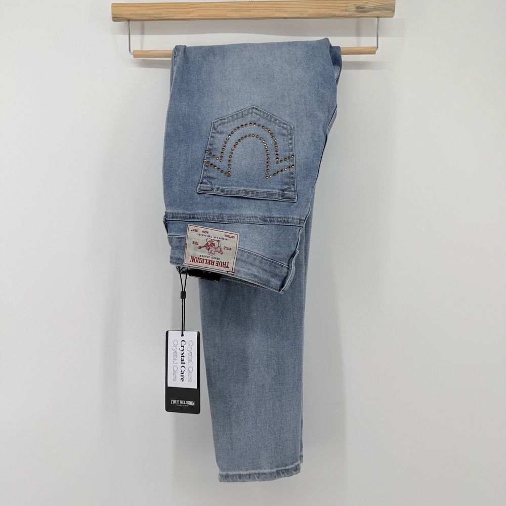 True Religion Size 31 Jennie Curv Crystal Mid Rise Super Skinny Jeans NWT